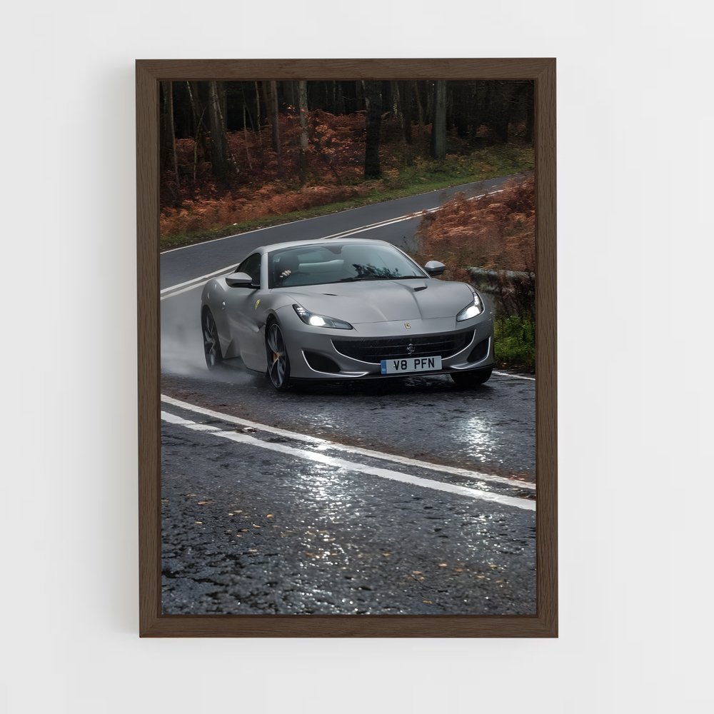 Poster Route Pluvieuse – affiche Ferrari (vue 5)